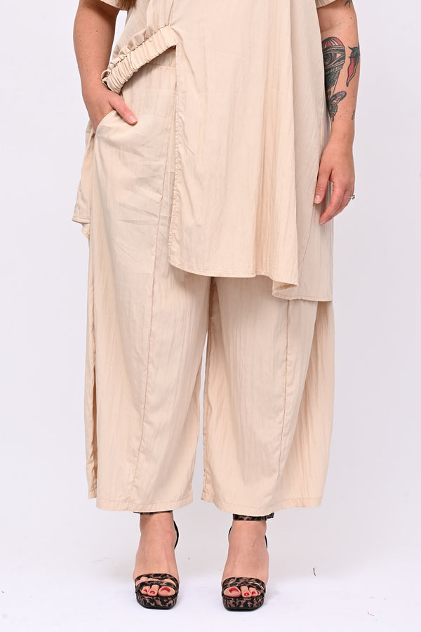 Completo viscosa maxi spacco - Nude