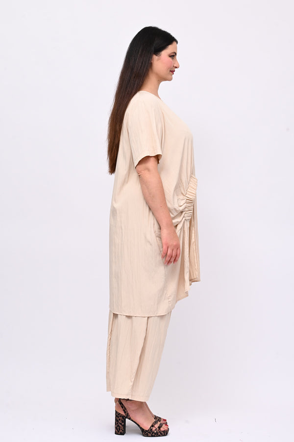 Completo viscosa maxi spacco - Nude