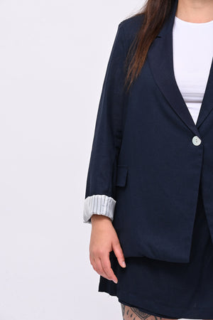 Tailleur lino gonnellino - Blu