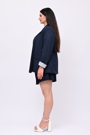 Tailleur lino gonnellino - Blu