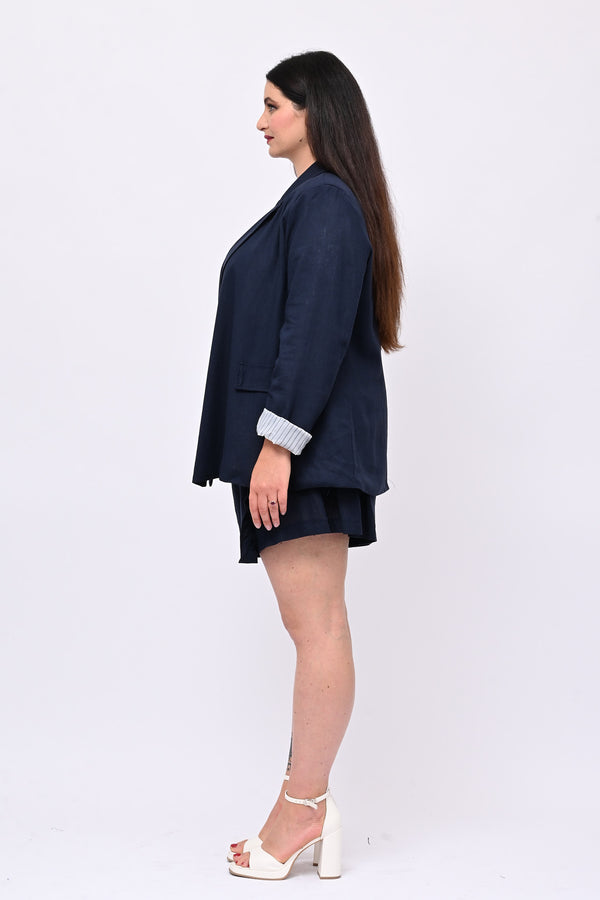 Tailleur lino gonnellino - Blu