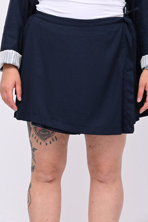 Tailleur lino gonnellino - Blu