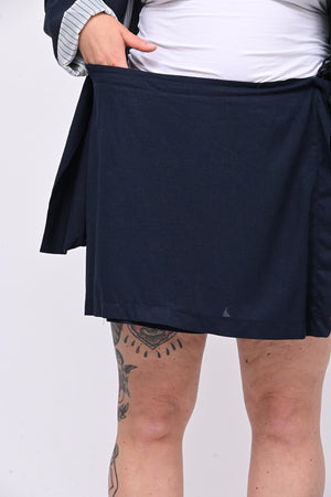 Tailleur lino gonnellino - Blu