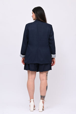 Tailleur lino gonnellino - Blu