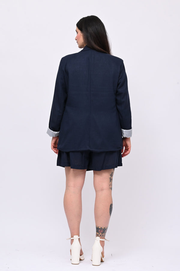 Tailleur lino gonnellino - Blu