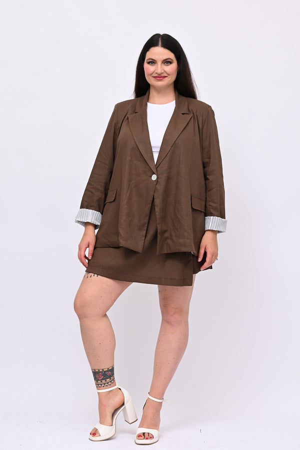 Tailleur lino gonnellino - Bruciato
