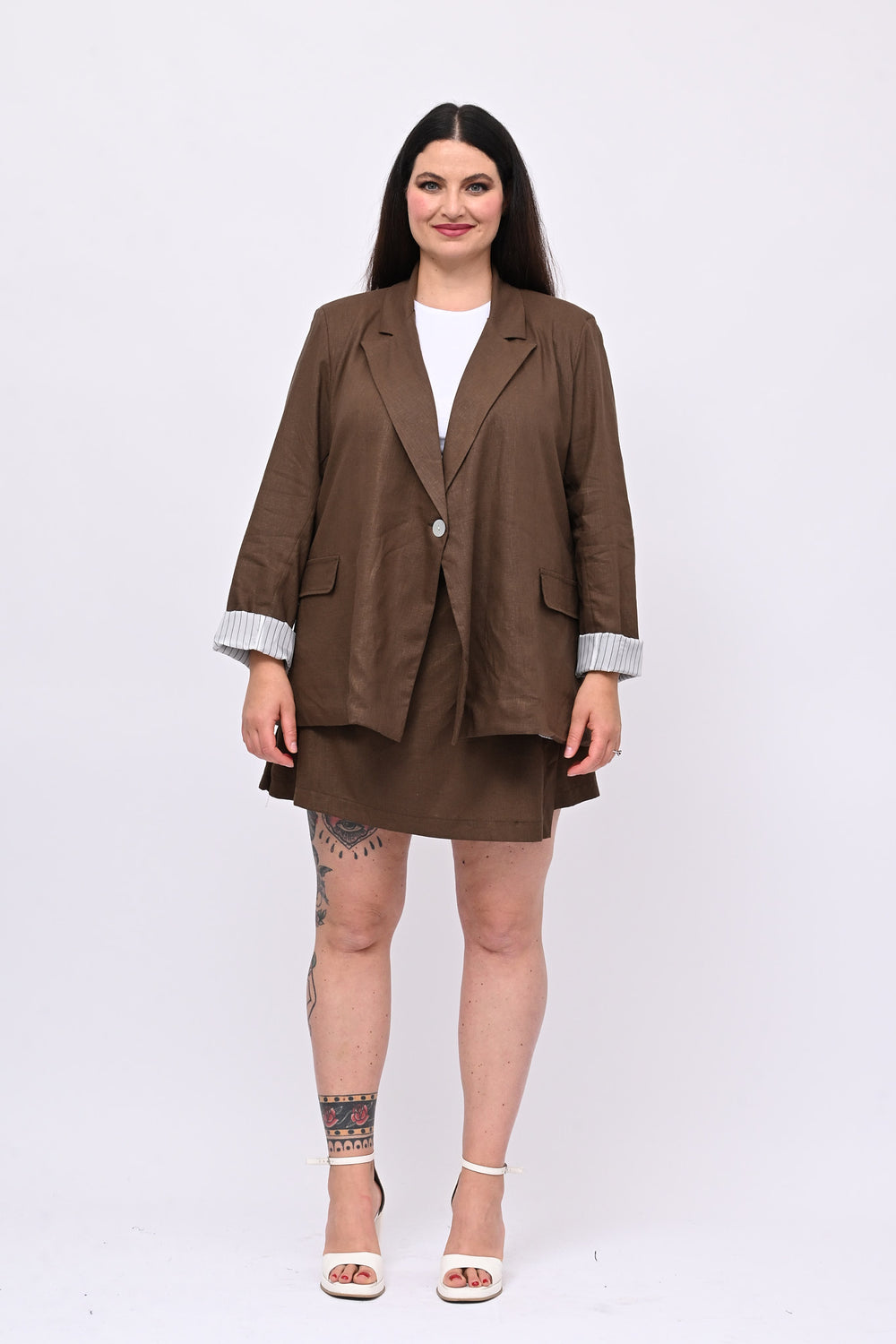 Tailleur lino gonnellino - Bruciato