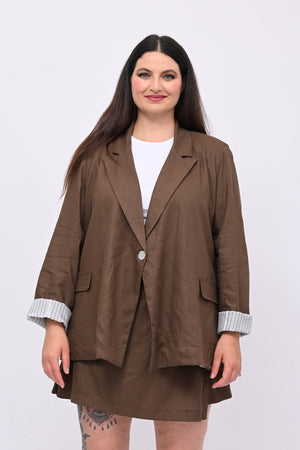 Tailleur lino gonnellino - Bruciato