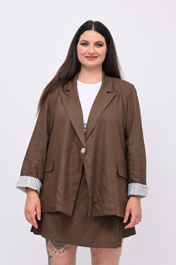 Tailleur lino gonnellino - Bruciato