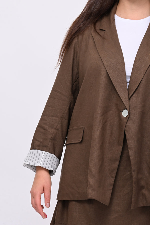 Tailleur lino gonnellino - Bruciato