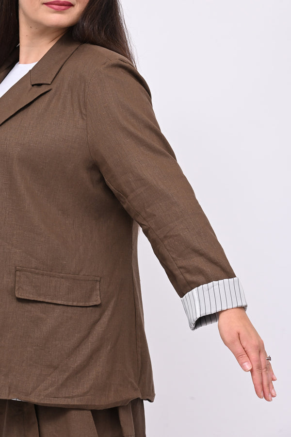 Tailleur lino gonnellino - Bruciato