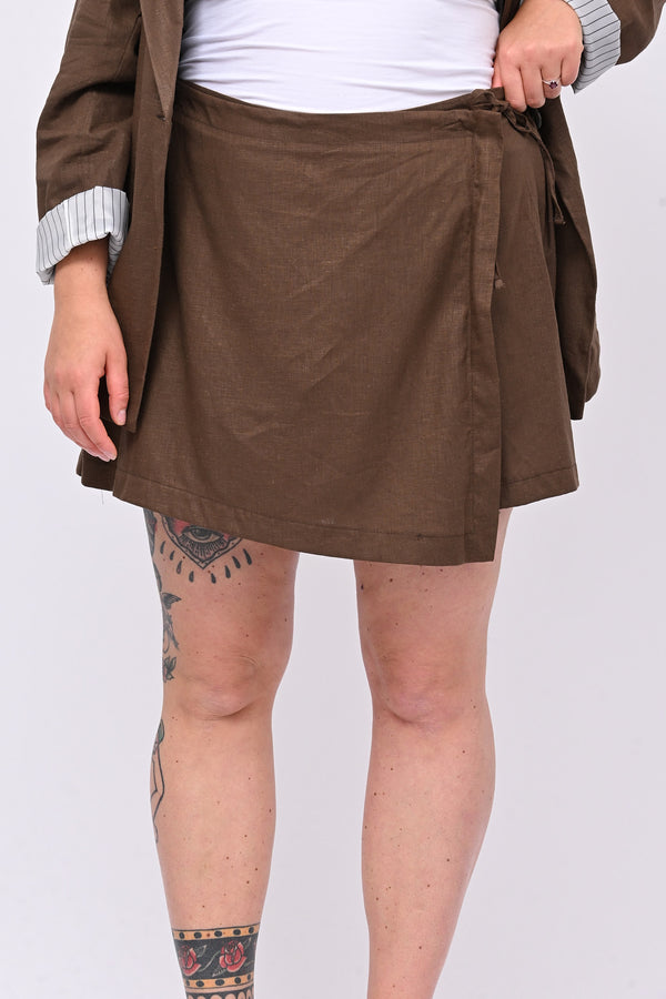 Tailleur lino gonnellino - Bruciato