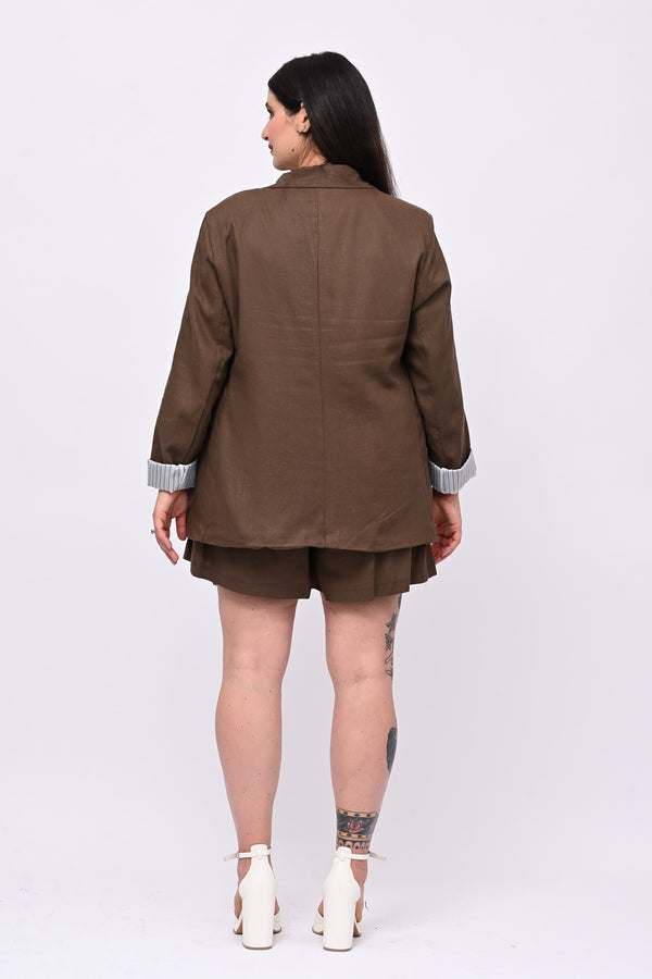 Tailleur lino gonnellino - Bruciato