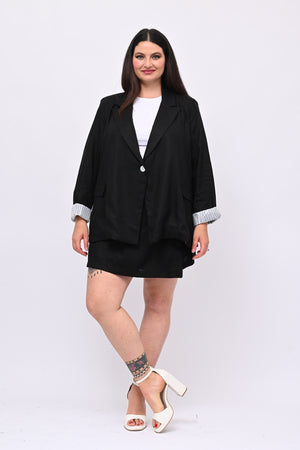 Tailleur lino gonnellino - Nero
