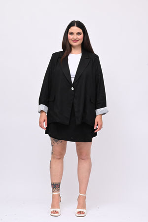 Tailleur lino gonnellino - Nero