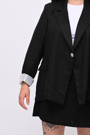 Tailleur lino gonnellino - Nero