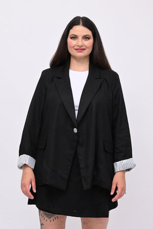 Tailleur lino gonnellino - Nero
