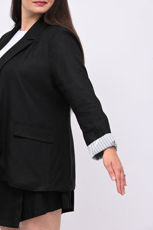 Tailleur lino gonnellino - Nero
