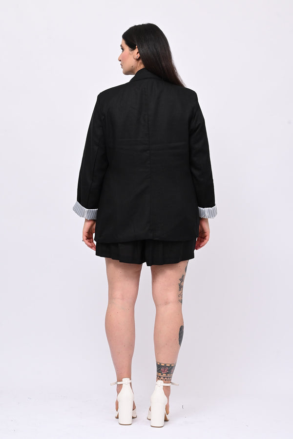 Tailleur lino gonnellino - Nero