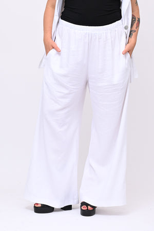 Completo lino gilet - Bianco