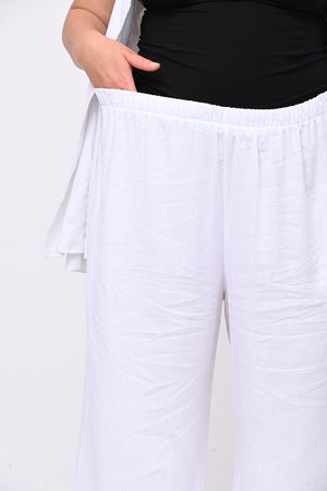 Completo lino gilet - Bianco