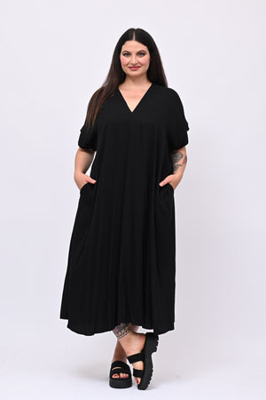Maxi abito scollo V - Nero