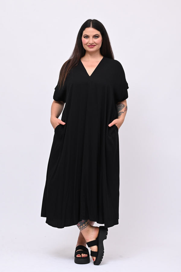 Maxi abito scollo V - Nero
