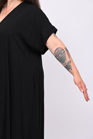 Maxi abito scollo V - Nero