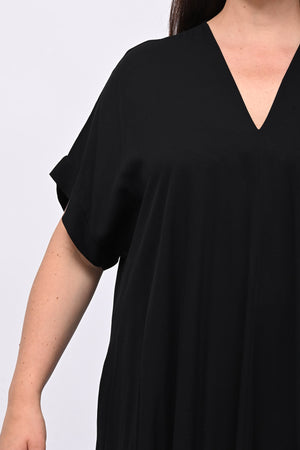 Maxi abito scollo V - Nero