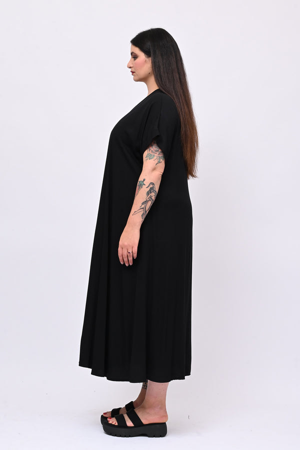 Maxi abito scollo V - Nero