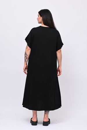 Maxi abito scollo V - Nero