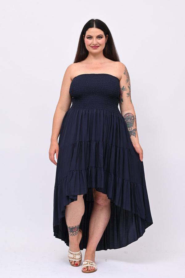 Abito fascia balza - Blu