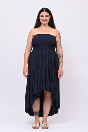 Abito fascia balza - Blu