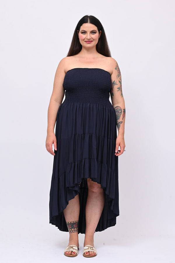 Abito fascia balza - Blu