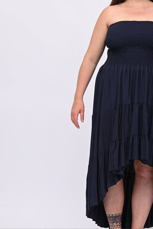 Abito fascia balza - Blu