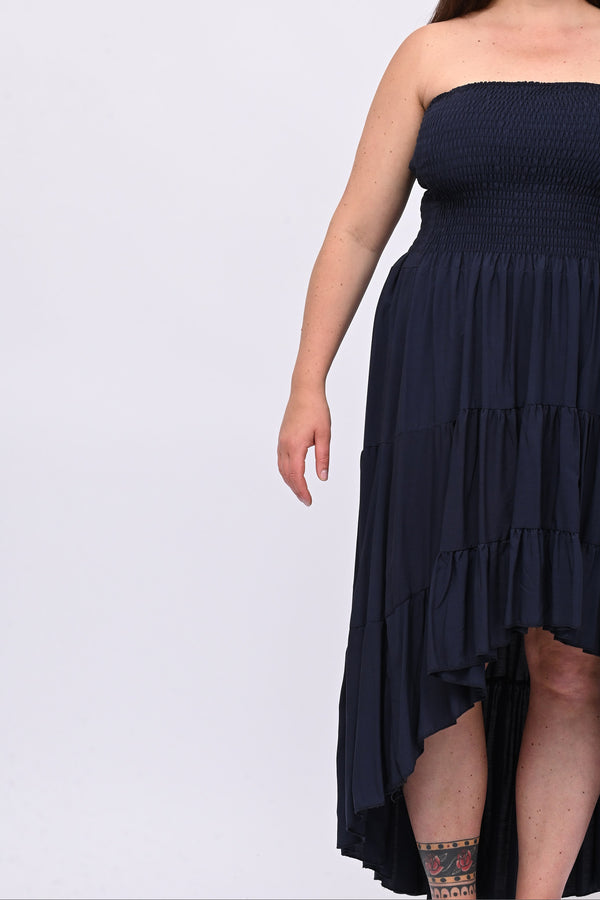 Abito fascia balza - Blu