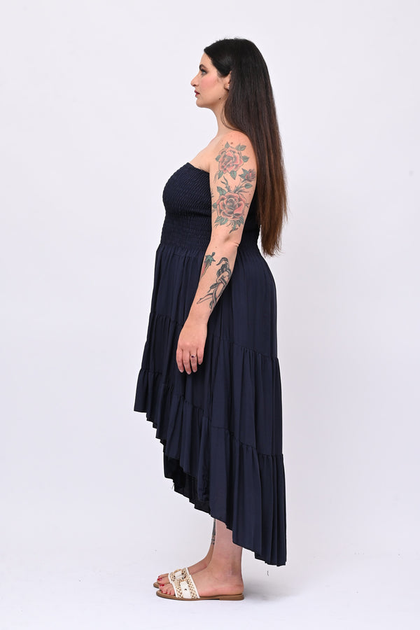 Abito fascia balza - Blu