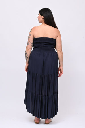 Abito fascia balza - Blu