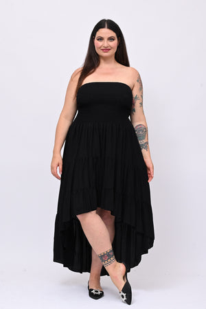 Abito fascia balza - Nero