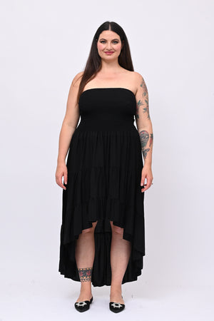 Abito fascia balza - Nero