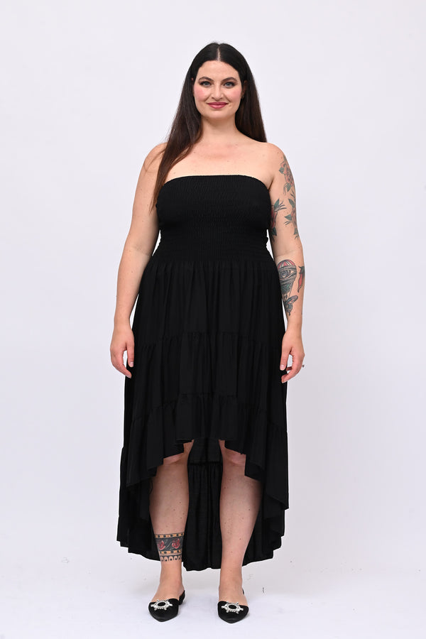 Abito fascia balza - Nero