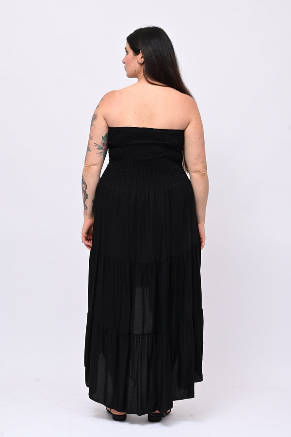 Abito fascia balza - Nero
