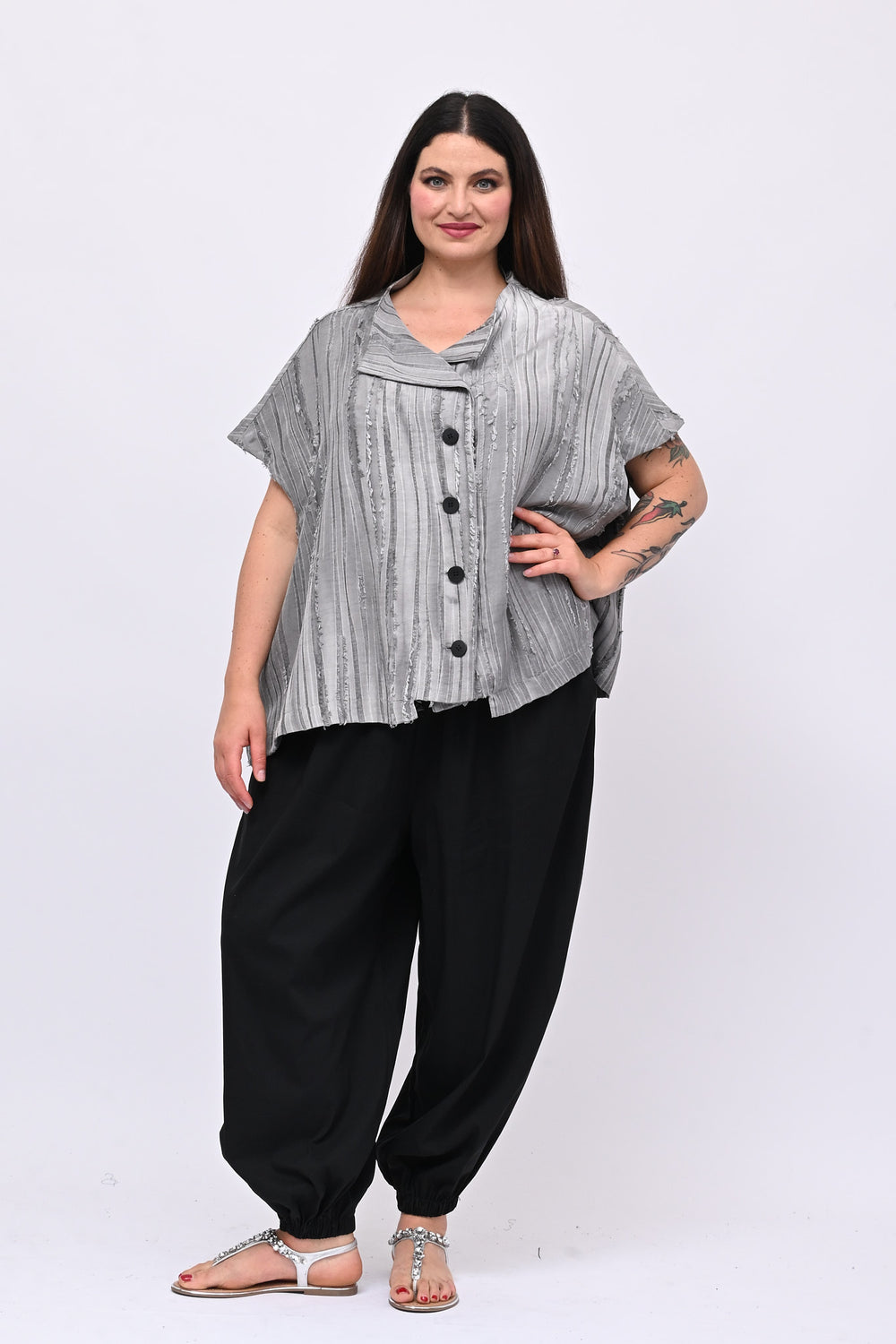 Giacca raso Tokyo - Grigio perla