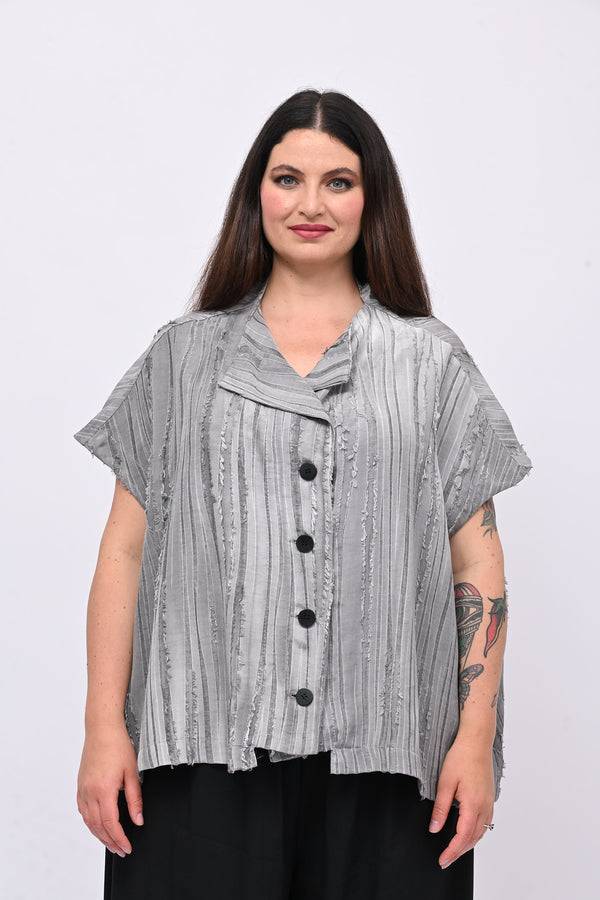 Giacca raso Tokyo - Grigio perla