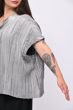 Giacca raso Tokyo - Grigio perla