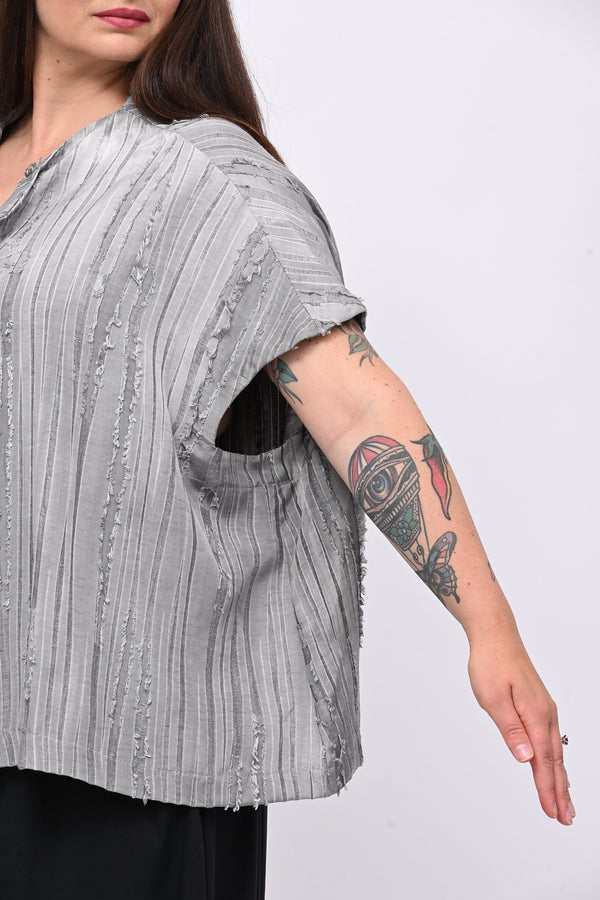 Giacca raso Tokyo - Grigio perla