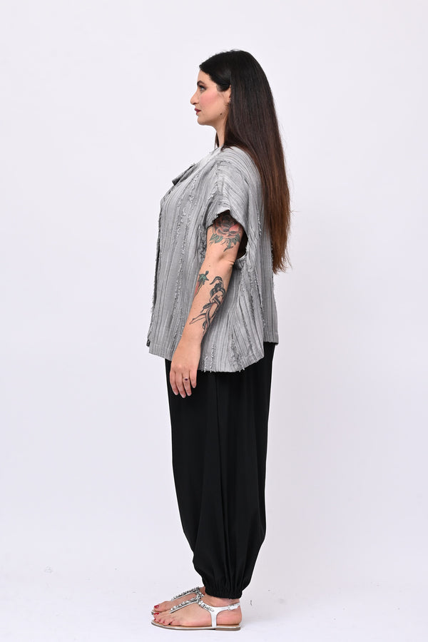Giacca raso Tokyo - Grigio perla