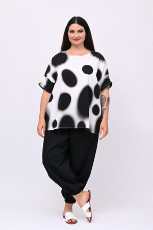 Blusa scatola pois - Nero