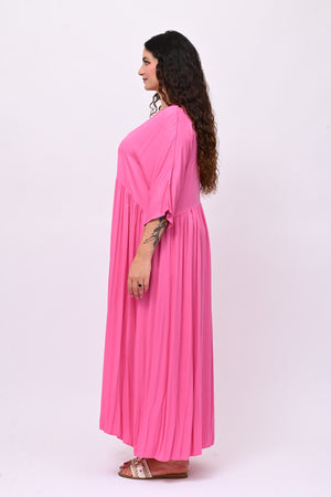 Abito viscosa laccetto - Fuxia