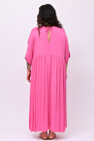 Abito viscosa laccetto - Fuxia